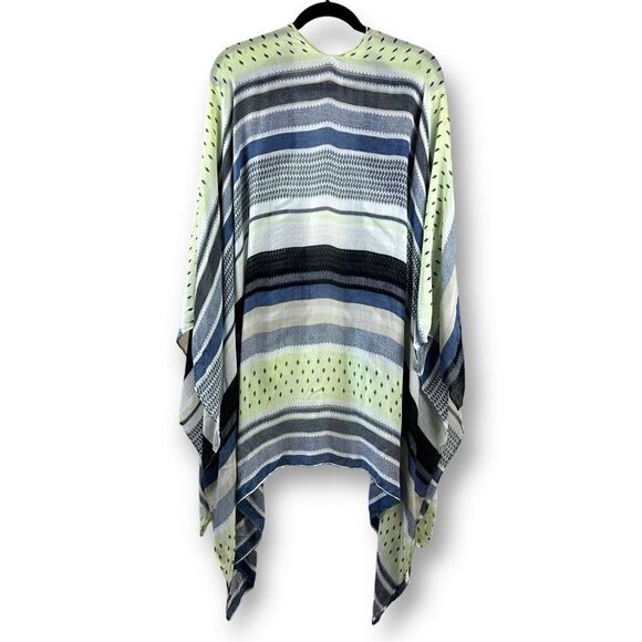 Ruggine green and blue stripe print lightweight kimono NWT size One Size - Picture 2 of 8